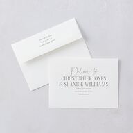 Timeless Lockup Save the Date Cards Pure White Signature smooth Blank No Standard