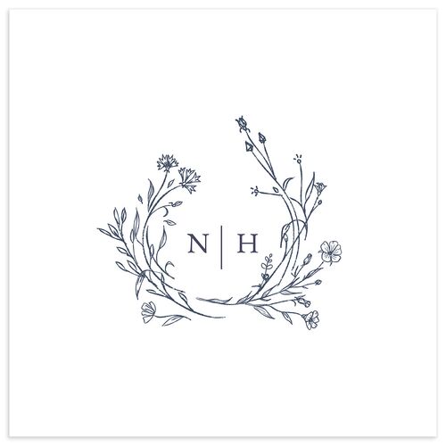 Natural Monogram Luncheon Napkins Midnight Navy Napkin Uncoined