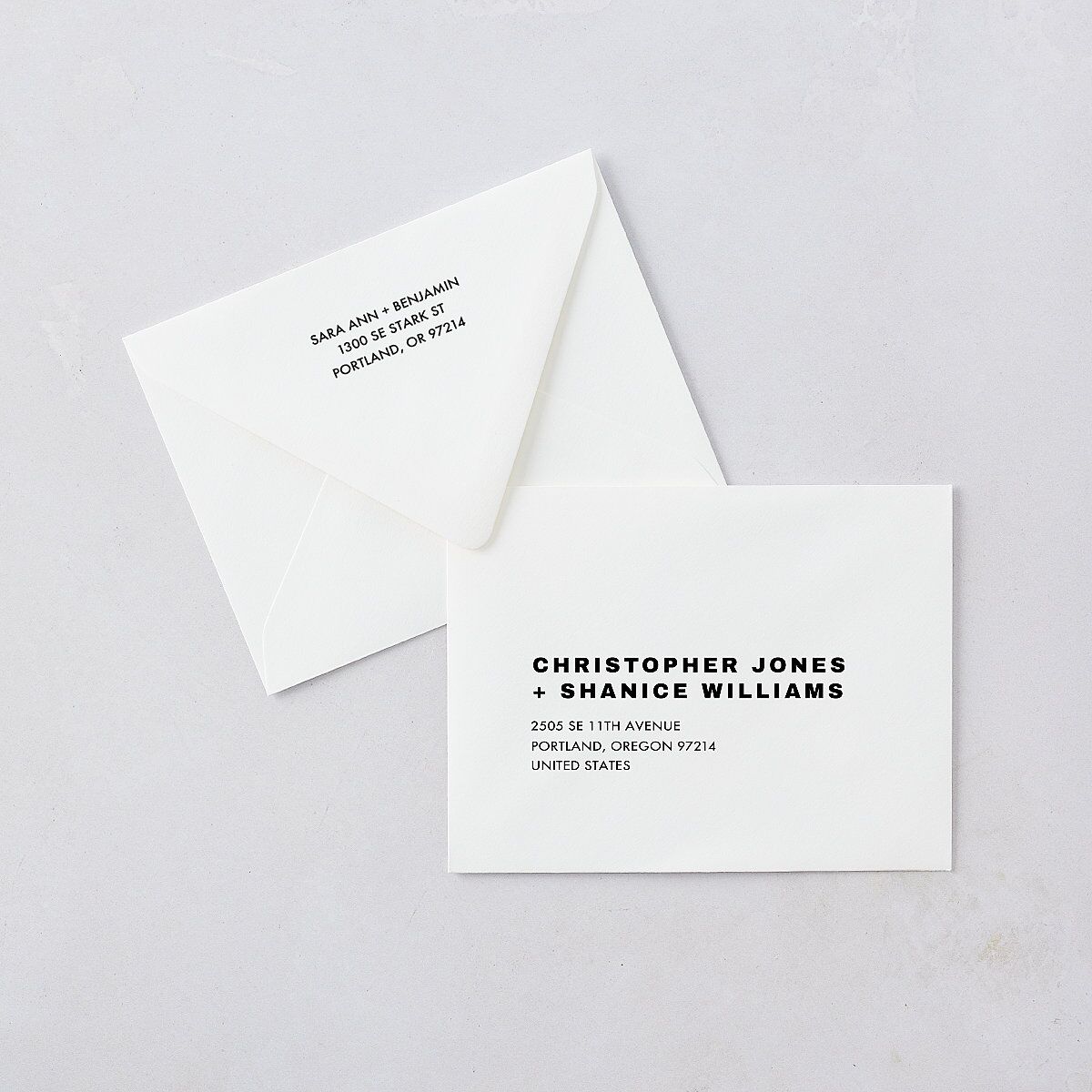 Cinematic Love Story Save the Date Magnet Euro Envelopes Pure White White Both Recipient and Return Addresses Luxe Signature