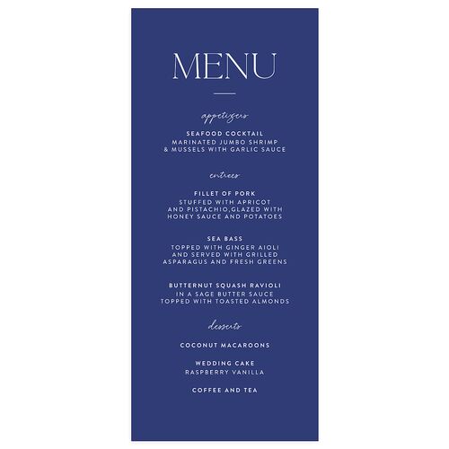 Hawaiian Tropical Orchid Oval Menus Sapphire Signature