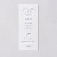 Antique Victorian Botanical Wedding Programs Dusty Blue Signature