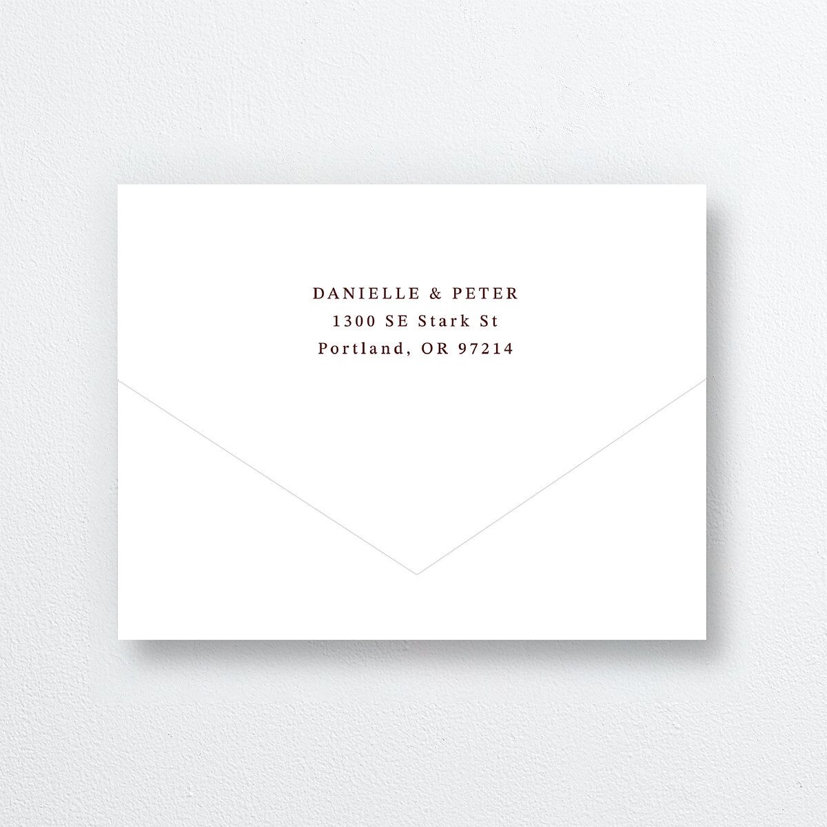 Photo Vow All-in-One Wedding Invitations Burgundy Signature Light Both Recipient and Return Addresses No