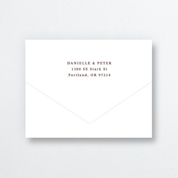 Photo Vow All-in-One Wedding Invitations Burgundy Signature Light Both Recipient and Return Addresses No