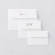 Ornate Lace Wedding Invitation Envelopes White Maroon Both Recipient and Return Addresses Standard Signature
