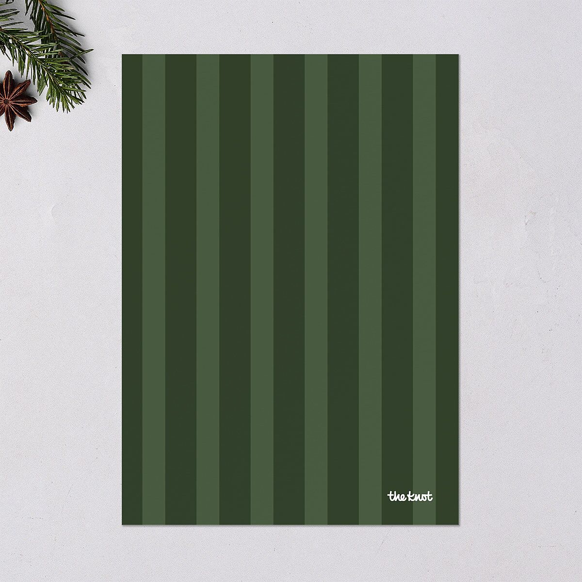 Retro Minimalist Photo Triad Holiday Cards Scottish Green Signature Blank Standard