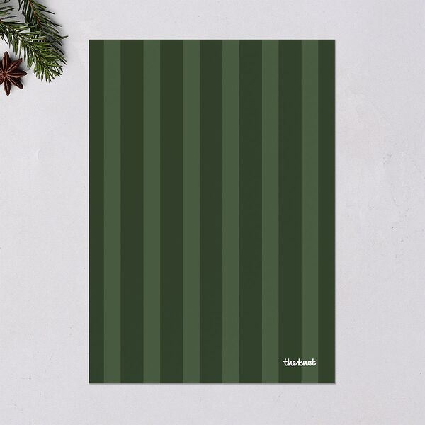Retro Minimalist Photo Triad Holiday Cards Scottish Green Signature Blank Standard