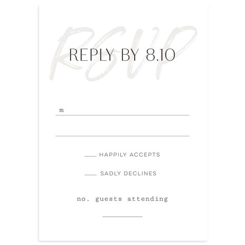 Handwritten Year Wedding Response Cards Licorice Signature Standard