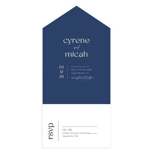 Simply Stated All-in-One Wedding Invitations Maritime Signature Light Both Recipient and Return Addresses No