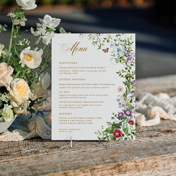 Opulent Garden Standard Menu Tabletop Sign Small Scottish Green Standard Indoor Foam Core S Tabletop Menu