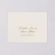 Black Tie Crest All-in-One Wedding Invitations Umber Signature Light Both Recipient and Return Addresses No