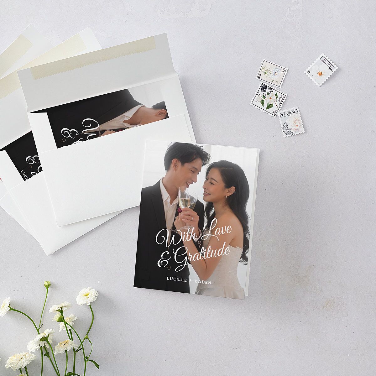 Vintage Heart Locket Thank You Cards Crimson