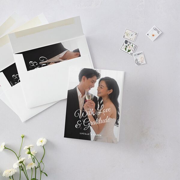 Vintage Heart Locket Thank You Cards Crimson