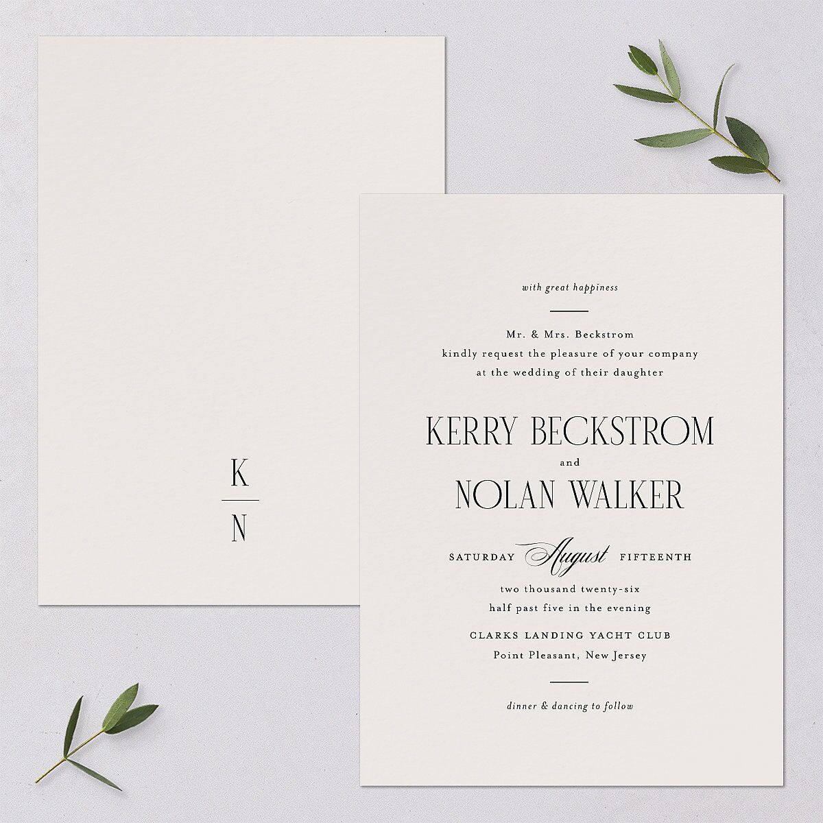 Cosmopolitan Wedding Invitations Champagne Signature Blank No Standard