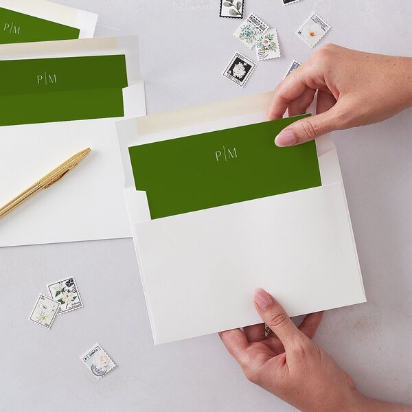 Hawaiian Tropical Monstera Frame Envelope Liners Scottish Green Standard