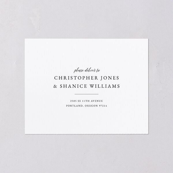 Floral Monogram All-in-One Wedding Invitations Rose Quartz Signature Light Both Recipient and Return Addresses No