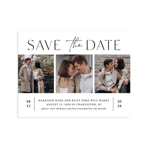 Film Strip Save the Date Petite Cards Pure White Signature smooth Blank No Standard