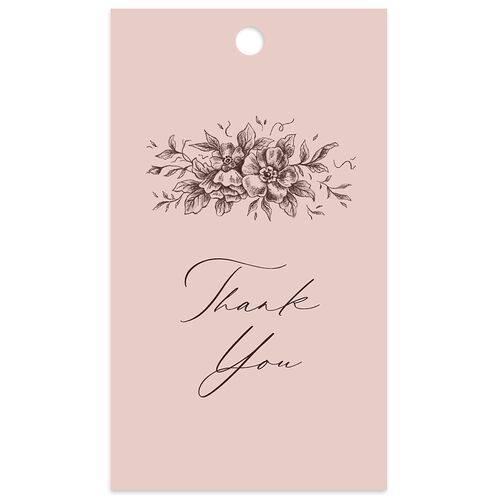 Antique Victorian Botanical Favor Gift Tags Rose Quartz Signature