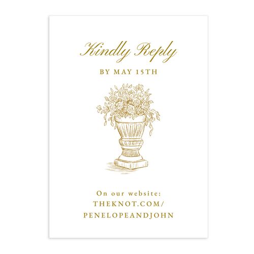 Elegant Italian Toile QR Code RSVP Cards Gold Signature Standard