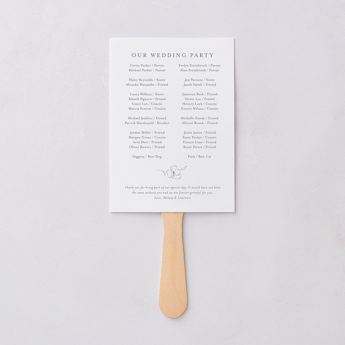Floral Adornment Fan Programs Dusty Blue Signature Standard