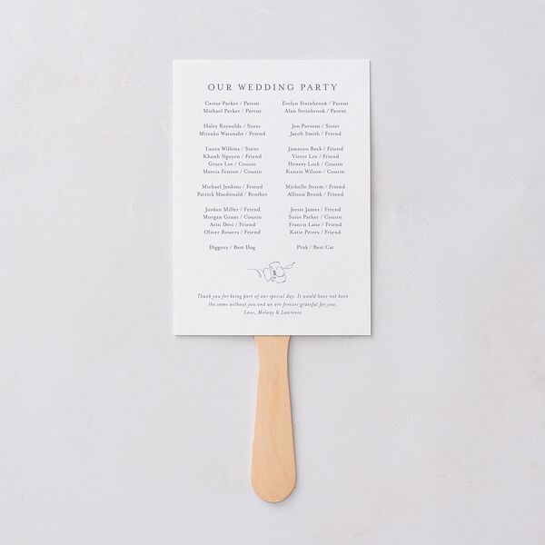Floral Adornment Fan Programs Dusty Blue Signature Standard