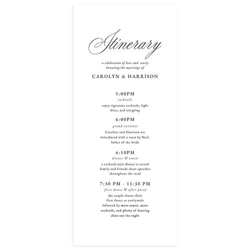 Elegant Reception Only Wedding Programs Navy Signature