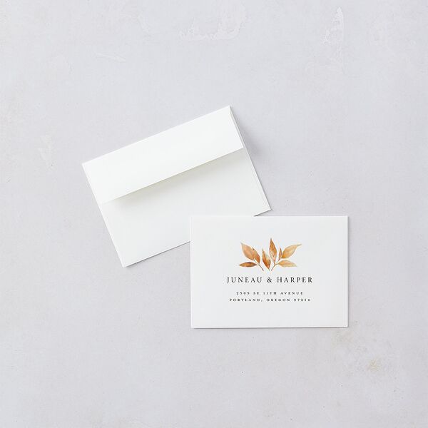 Autumn Frame Wedding Response Cards Gold Raw Sienna Signature
