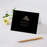 Baby's Breath Thank You Cards Gold Licorice