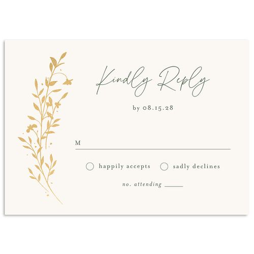 Oval Garland Foil Wedding Response Cards Eucalyptus Gold Signature Standard