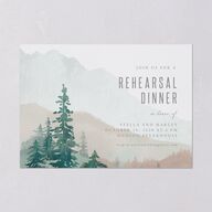 Painted Mountains Rehearsal Dinner Invitations Eucalyptus Signature Blank Standard