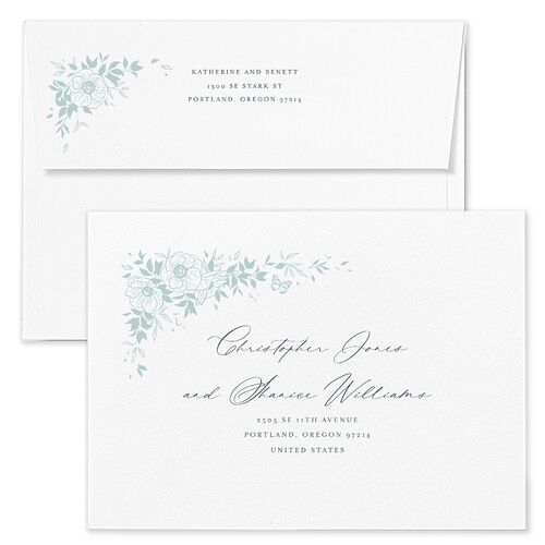 Baroque Garden Save The Date Card Envelopes Rose Dark Night Recipient Address Signature Standard