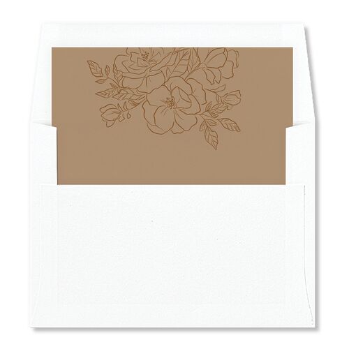 Vintage Botanical Sketch Envelope Liners Saddle Standard