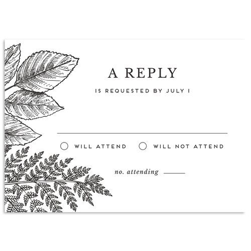 Botanical Frame Wedding Response Cards Charcoal Signature Standard