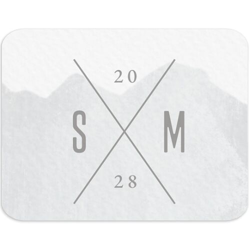 Painted Mountains Wedding Stickers Moody Blue Rounded