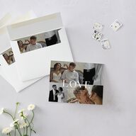 Modern Photo Collage Thank You Cards Linen