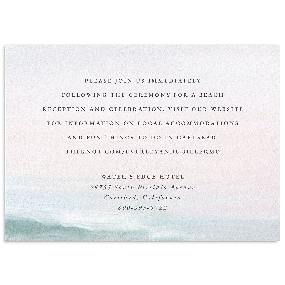 Abstract Beach Wedding Enclosure Cards