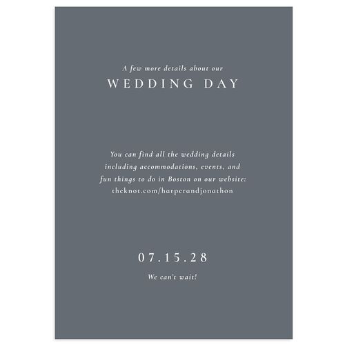 Editorial Monogram Photo Wedding Event Detail Cards Dusty Blue Signature Standard