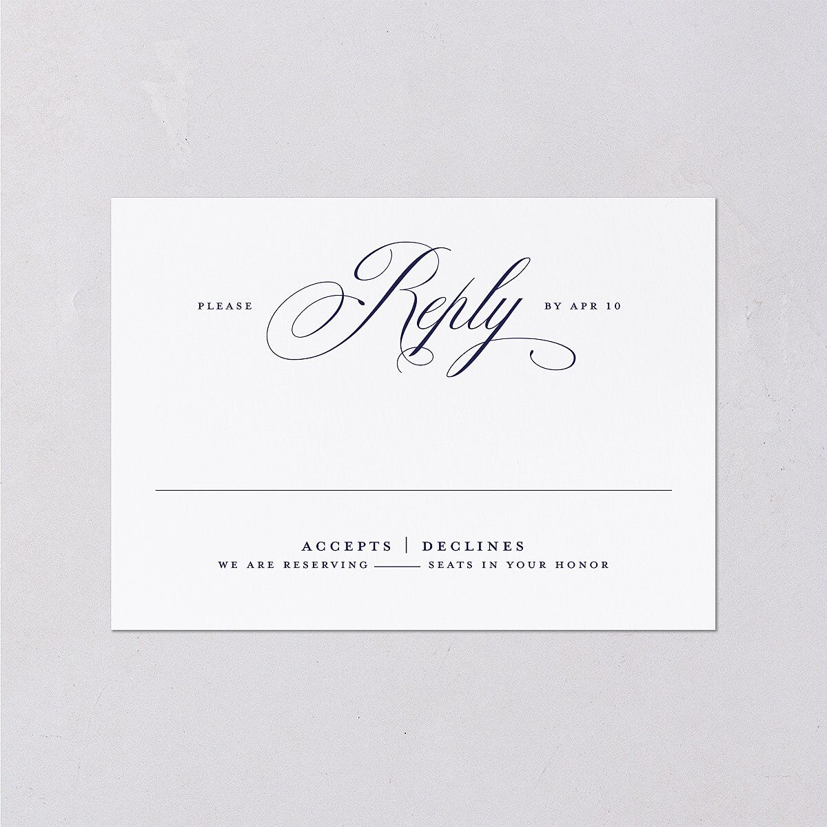 Classic Photo Wedding Response Cards Navy Signature Standard