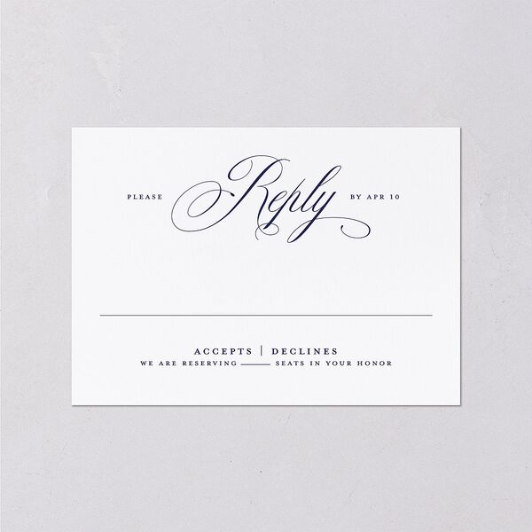 Classic Photo Wedding Response Cards Navy Signature Standard