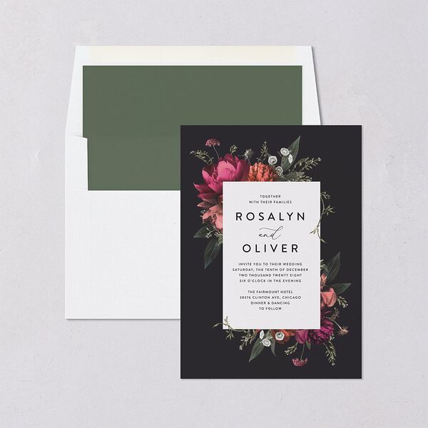 Blooming Botanical Standard Envelope Liners Midnight Standard