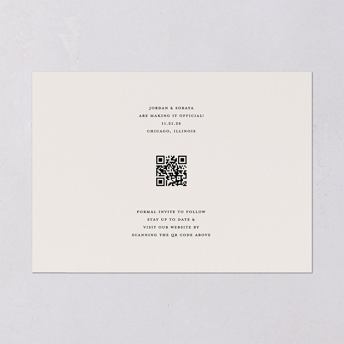 Overlay Save the Date Cards Champagne Signature smooth Blank No Standard