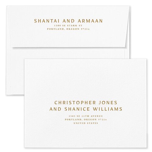 Indian Botanical Blooms Save The Date Card Envelopes Rose French Blue Both Recipient and Return Addresses Signature Standard
