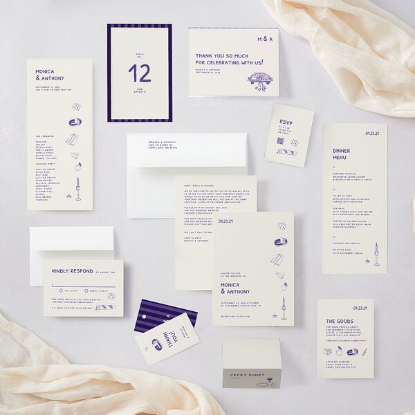 Hand Drawn Recipe Place Cards Sapphire Signature