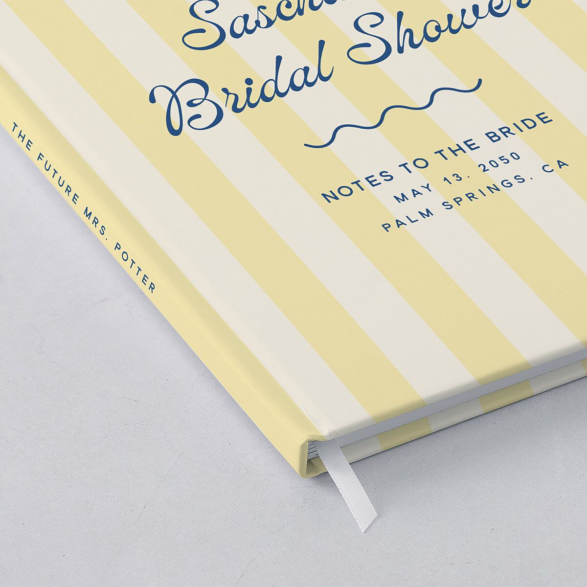 Cabana Stripes Bridal Shower Guest Books Lemon