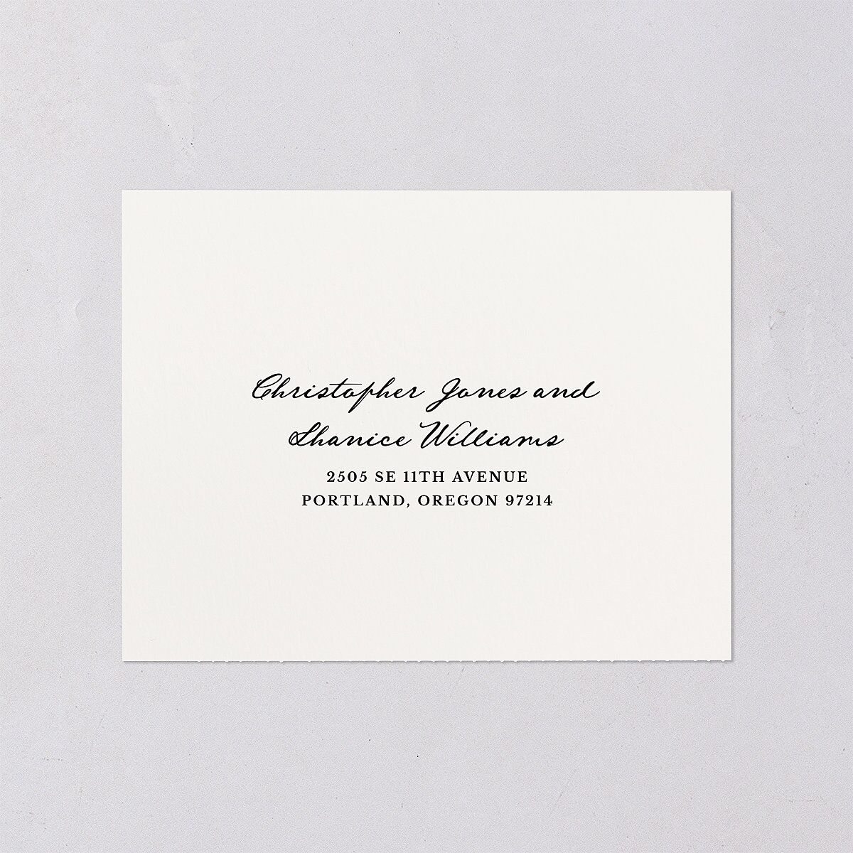 Vintage Candelabra with Bow All-in-One Wedding Invitations Bisque Signature Light Both Recipient and Return Addresses No