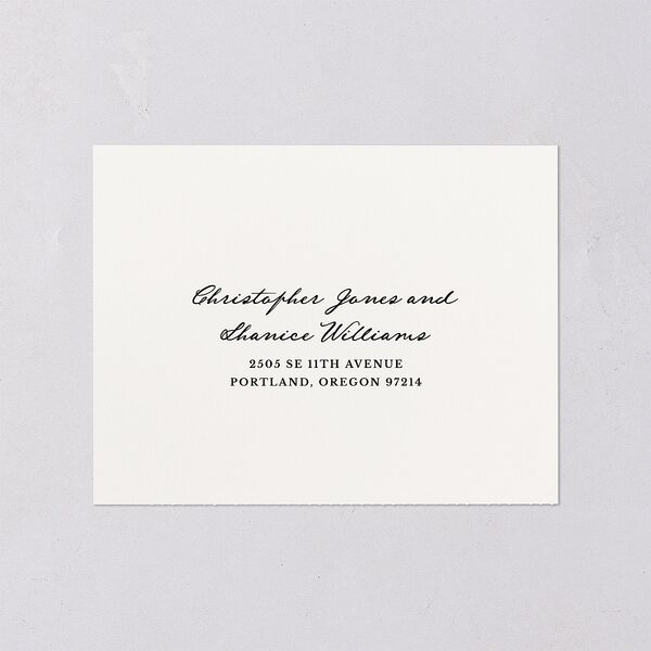 Vintage Candelabra with Bow All-in-One Wedding Invitations Bisque Signature Light Both Recipient and Return Addresses No