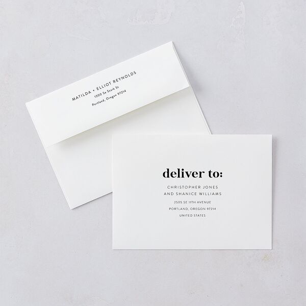 Photo Elopement Wedding Invitations Pure White Signature Blank No Standard