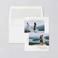 Cascading Florals Save The Date Cards Gold Thyme Signature smooth Blank No