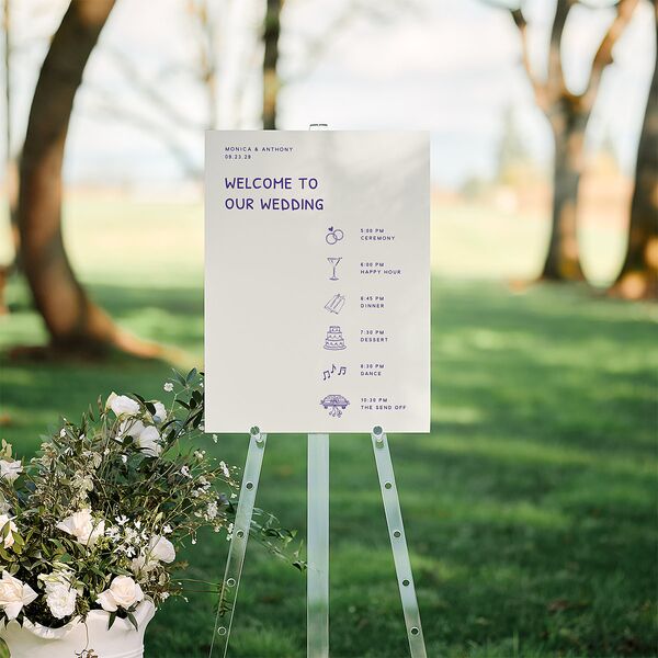 Hand Drawn Recipe Standard Welcome Sign Medium Sapphire Standard Indoor Foam Core M Welcome
