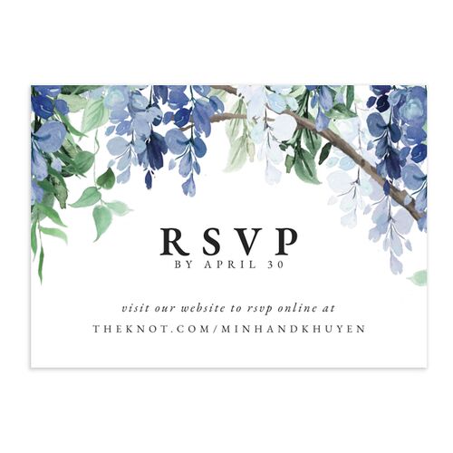 Romantic Wisteria URL RSVP Cards Ocean Signature Standard