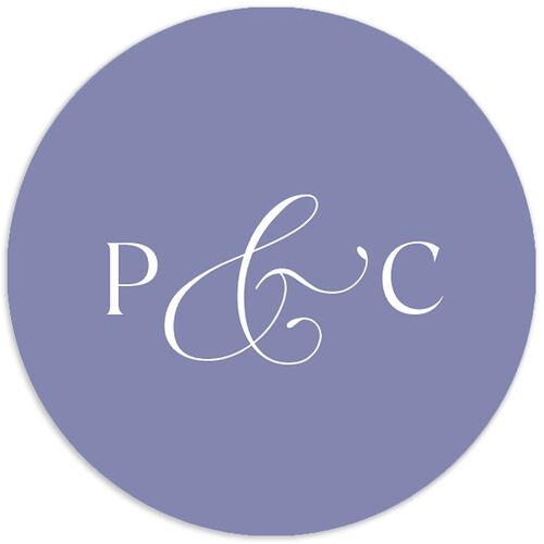 Glamorous Crown Monogram Crest Wedding Stickers by Bridgerton Cornflower